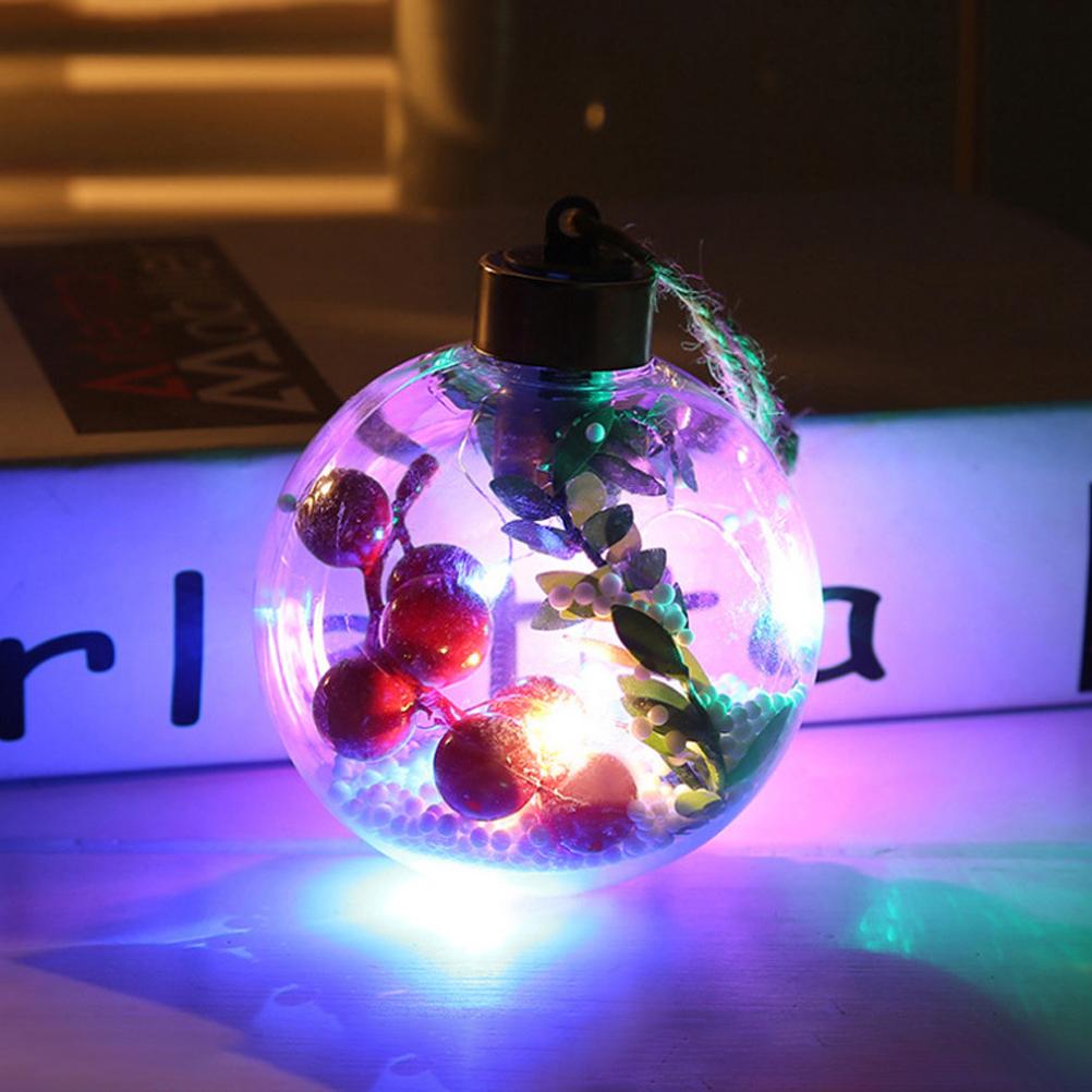 6Pcs Shining Christmas Balls with LED Light Pendants Refillable Ball Christmas Tree Hanging Ball