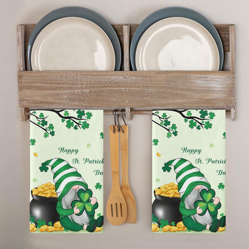 Кухонные полотенца, 1 шт., впитывающие полотенца для мытья посуды на день Святого Патрика