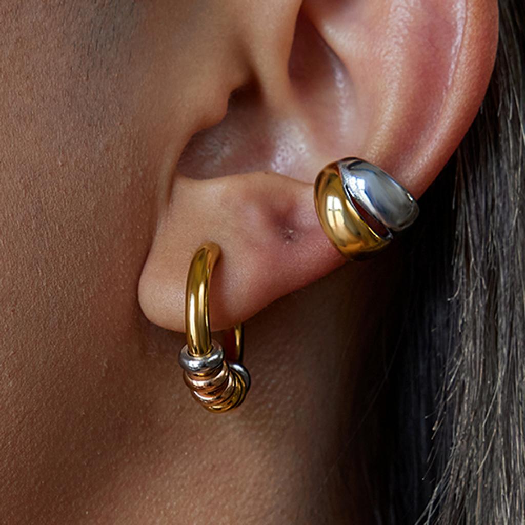 Youthway Минималистичные Позолоченные Серьги из Нержавеющей Стали, Круглые Серьги с Цветовыми Блоками, Повседневные Аксессуары для Поездок