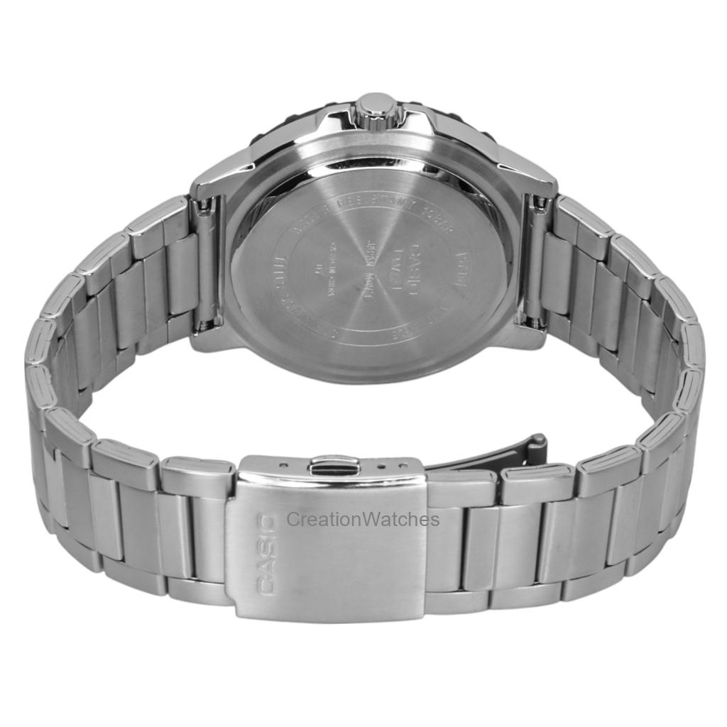 Casio Стандартные аналоговые мужские часы из нержавеющей стали с кварцевым механизмом MTD-125D-2A3V, водонепроницаемость 100 м, с циферблатом цвета аквамарин