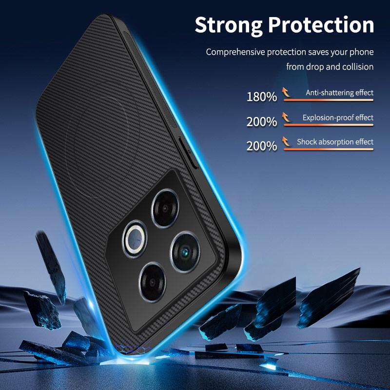 Роскошный матовый чехол-броня из углеродного волокна для телефона Infinix GT 30 Pro 5G / Infinix GT 20 Pro, противоударный, с магнитом для автомобиля, твердый