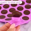 Round Chocolate Cookie Molds New Size 55-Cavity Cylinder Chocolate Cover Cookie Silicone Molds for Candy Mini Cakes Jelly Baking