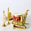 Bar Drum Microphone Miniature Violin Guitar Piano Model Saxophone Trumpet Doll Musical Instruments