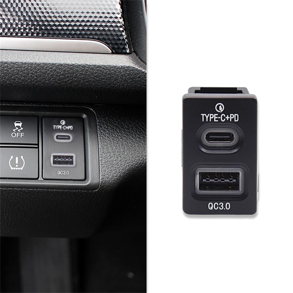 18W Car Charger Type-C+QC3.0 Fast Charging For Honda Accord Civic City Fit CR-V