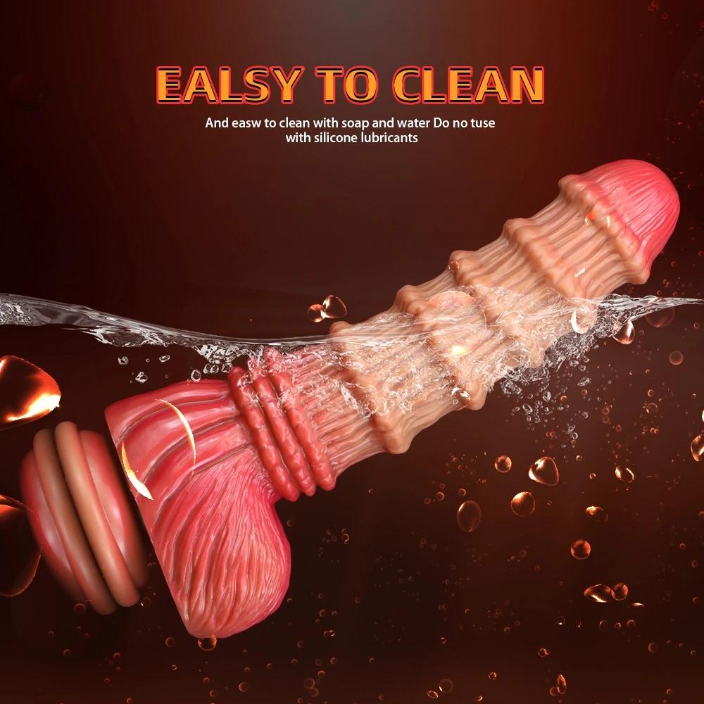 Огромный конский фаллоимитатор, бамбуковый градиентный конский пенис, может страпон, фаллоимитатор в виде животного, женщина-гей, мастурбация, секс-игрушки для анального расширителя, анальная пробка