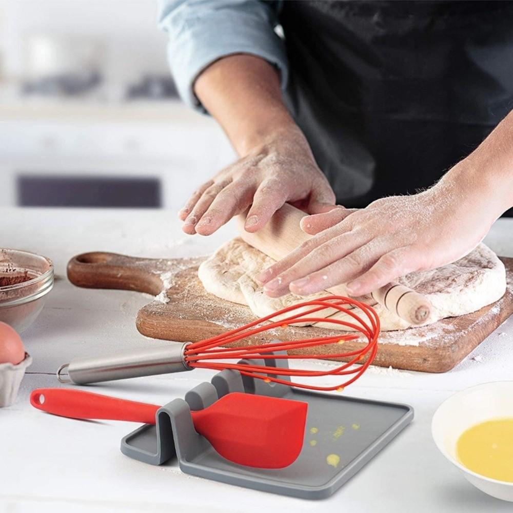 Heat-Resistant Pot Lid Rack Silicone Chopsticks Holder Spatula Rack Cooking Station