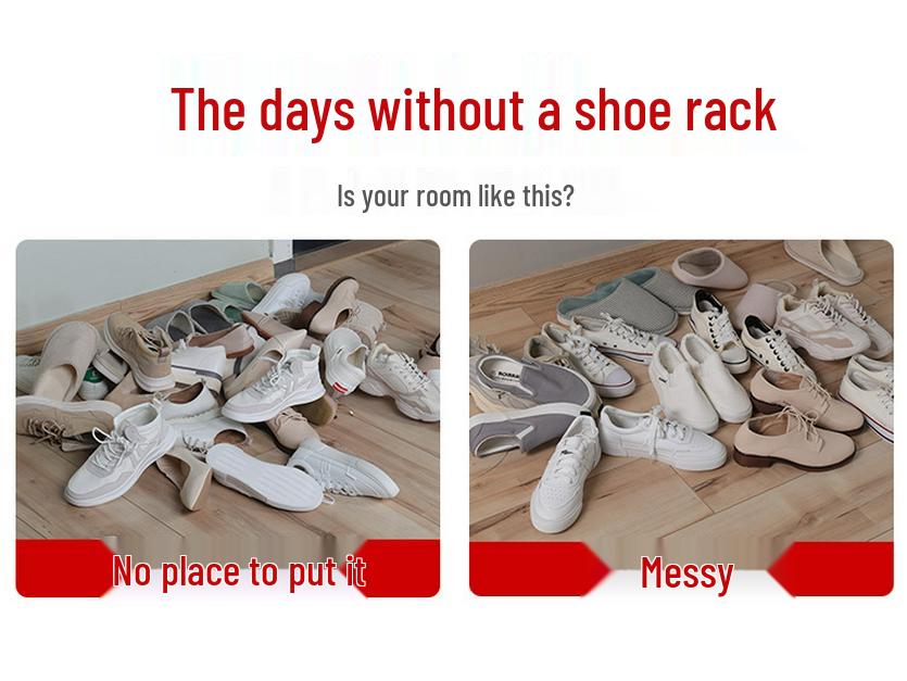 Modern Space-Saving Multi-Layer Shoe Rack: Punch-Free Assembly, Painted Finish for Living Room Storage