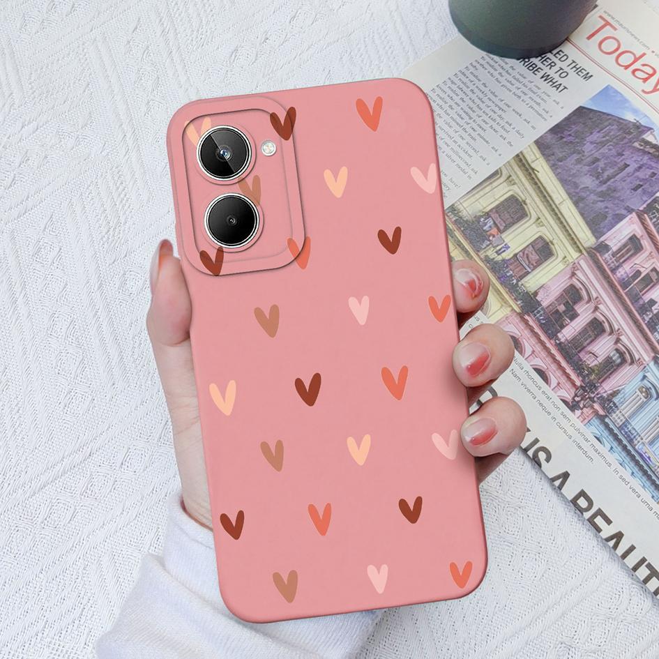 Чехлы с сердечками для OPPO Realme 5 6 7 8 9 10 Pro Pro + 5S 5i 6i Square Liquid, мягкий противоударный чехол для телефона, чехол для пары для OPPO Realme Fundas Coque