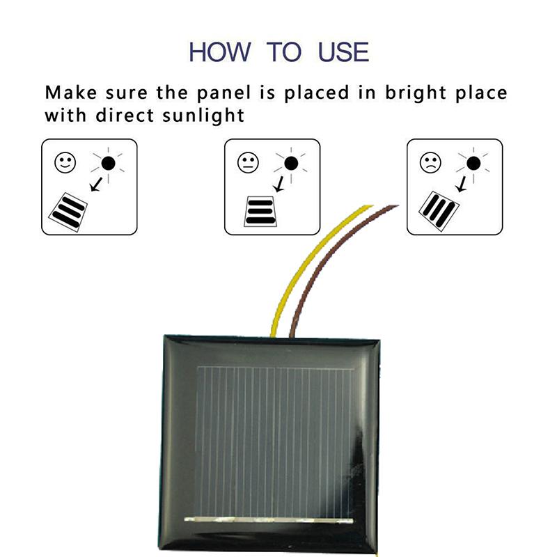 2 В 130 мА 0,26 Вт Солнечная панель Эпоксидный лист Поликристаллическая солнечная панель Ячейка DIY Светодиодный садовый светильник Портативное солнечное зарядное устройство для мобильного телефона