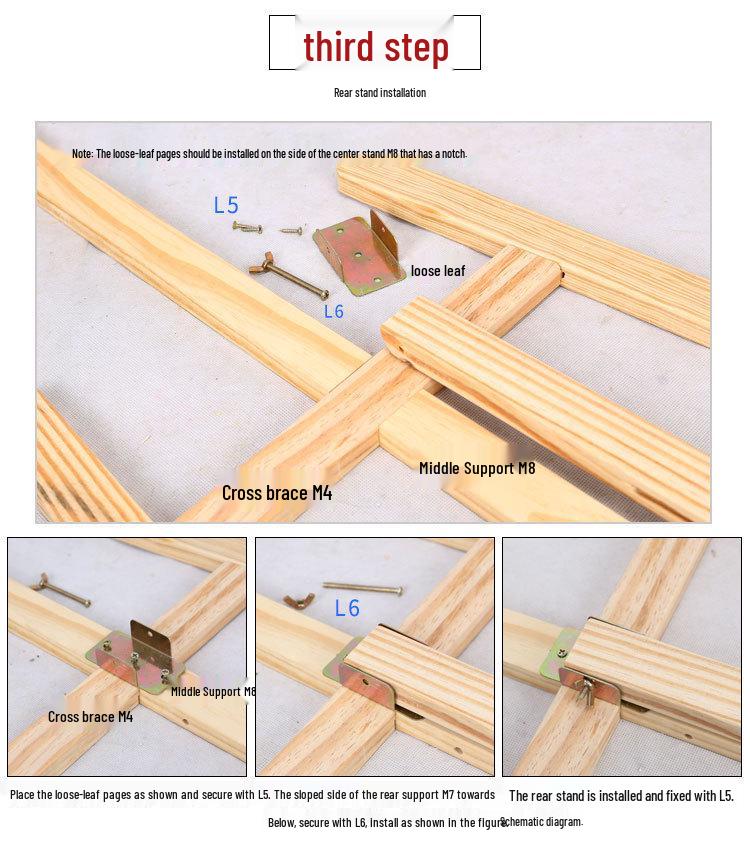 Двусторонний мольберт-подставка из сосны для художественных студентов и детского рисования