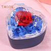 Шкатулка для колец, подарочная коробка с консервированными розами, органайзер для колец в форме сердца, консервированные цветы, подарки на годовщину для девушки, мамы
