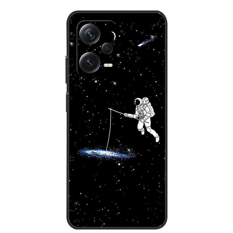 Мягкий чехол для Xiaomi Redmi Note 12 Pro 5G Черный ТПУ Силиконовый Чехол для Redmi Note 12 Turbo 5G / Note12 Pro Plus Pro+ Волк