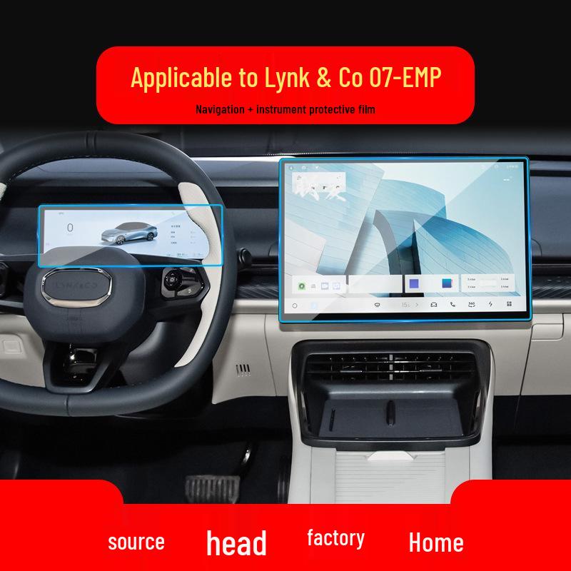 Compatible with 26 Lynk & Co 01 models, the tempered film protects the 06EM-P console, 07EM-P panel, and interior screens.