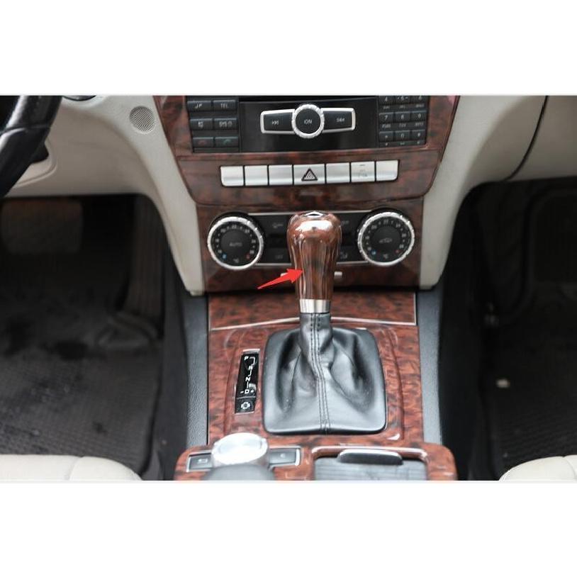 For Benz C-Class Agate Wood Grain 10-14 Central Console Gear Shift Knob Trim