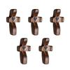 Pack of 5 Pocket Sized Wooden Crosses for Fidgeting Praying Stress Relief Ideal Religious Gift for Kids and Adults