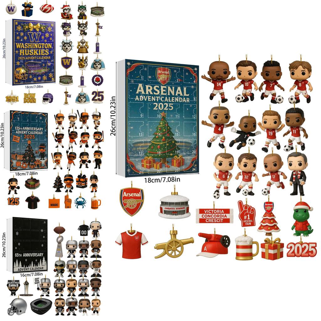 Арсенал Ливерпуль Футбол Акриловый Рождественский Блайнд Бокс Украшение на Елку с Мультяшными Персонажами для Праздничного Декора