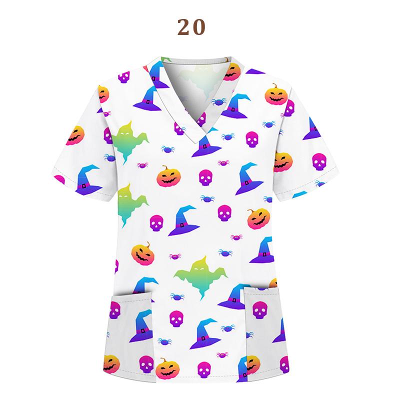 Футболка унисекс больших размеров с короткими рукавами и v-образным вырезом, униформа для медсестер на Хэллоуин, топы, операционная, отель