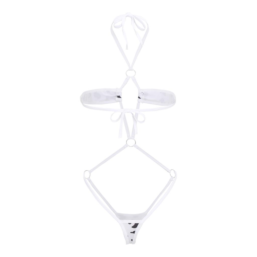 Womens Micro Bikini Halter Bodysuit T-back Monokini Swimwear Nightwear