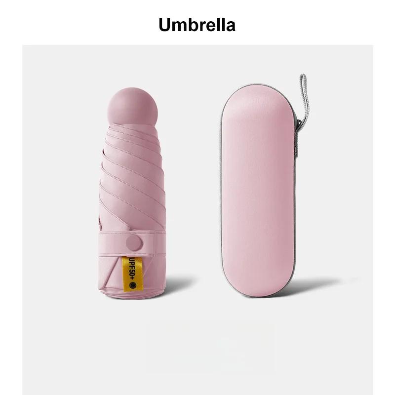 Мини-зонт-капсула, солнечный и дождливый зонт Dualuse, непромокаемый солнцезащитный зонт, портативный зонт для путешествий на открытом воздухе, путешествия