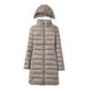Women Winter Down Coat Hooded Padded Solid Color Mid Length Slim Fit Plus Size Long Sleeves Zipper Closure Windproof Warm Jacket