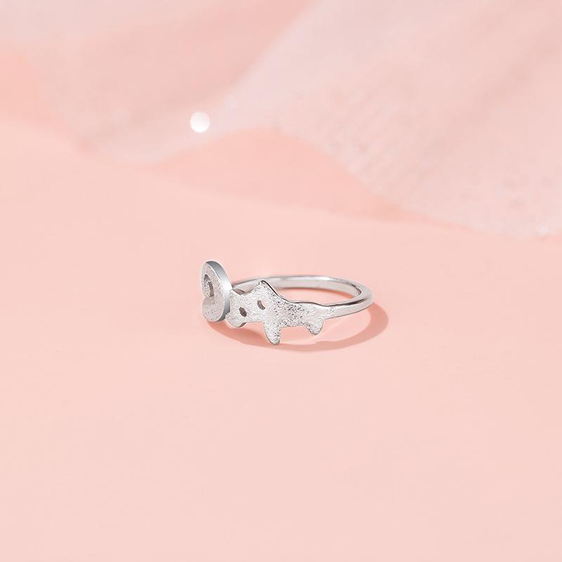 Кольцо для котенка с закручивающимся хвостом, легкое, роскошное, нишевое, дизайн, кольцо для кошки, милое, темпераментное, открывающееся, регулируемое, на указательный палец