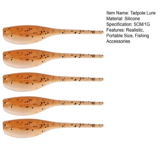 5 шт./набор 5 см/1 г мягкая приманка в виде головастика реалистичная бионическая цветная приманка в виде головастика искусственная приманка в виде головастика пресноводная соленая вода змееголов окунь