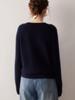 2025 Autumn/Winter Women's Round Neck Blueberry Jacquard 100% Pure Cashmere Sweater