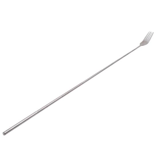 Extendable Fork Telescoping Spoon Stainless Steel Retractable Dinner Spoon Long-Handled Prank Fork Versatile Dining Tool for BBQ Camping