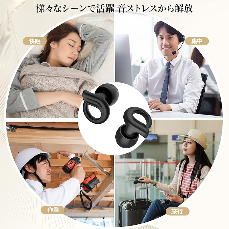 Quietide Ear Plugs Earplugs for Sleeping Sleep Well Soundproofing Hyperacusis Noise Canceling Ear Plugs With XS/S/M/L Size Ear Tips Comes with Storage