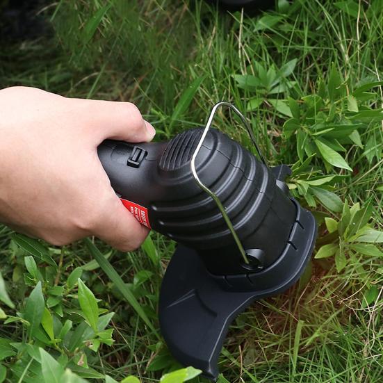 Ручная газонокосилка с беспроводной защитой от столкновений, черная электрическая