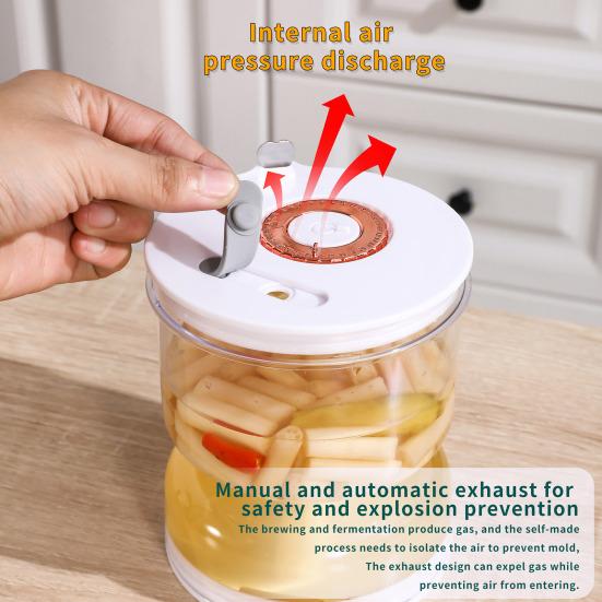 Банка для маринованных огурцов Прозрачная герметичная герметичная емкость для разделения кимчи для сухого и влажного сепаратора Дизайн песочных часов с вилкой и вентиляционным отверстием Домашняя кухня Маринованные оливки