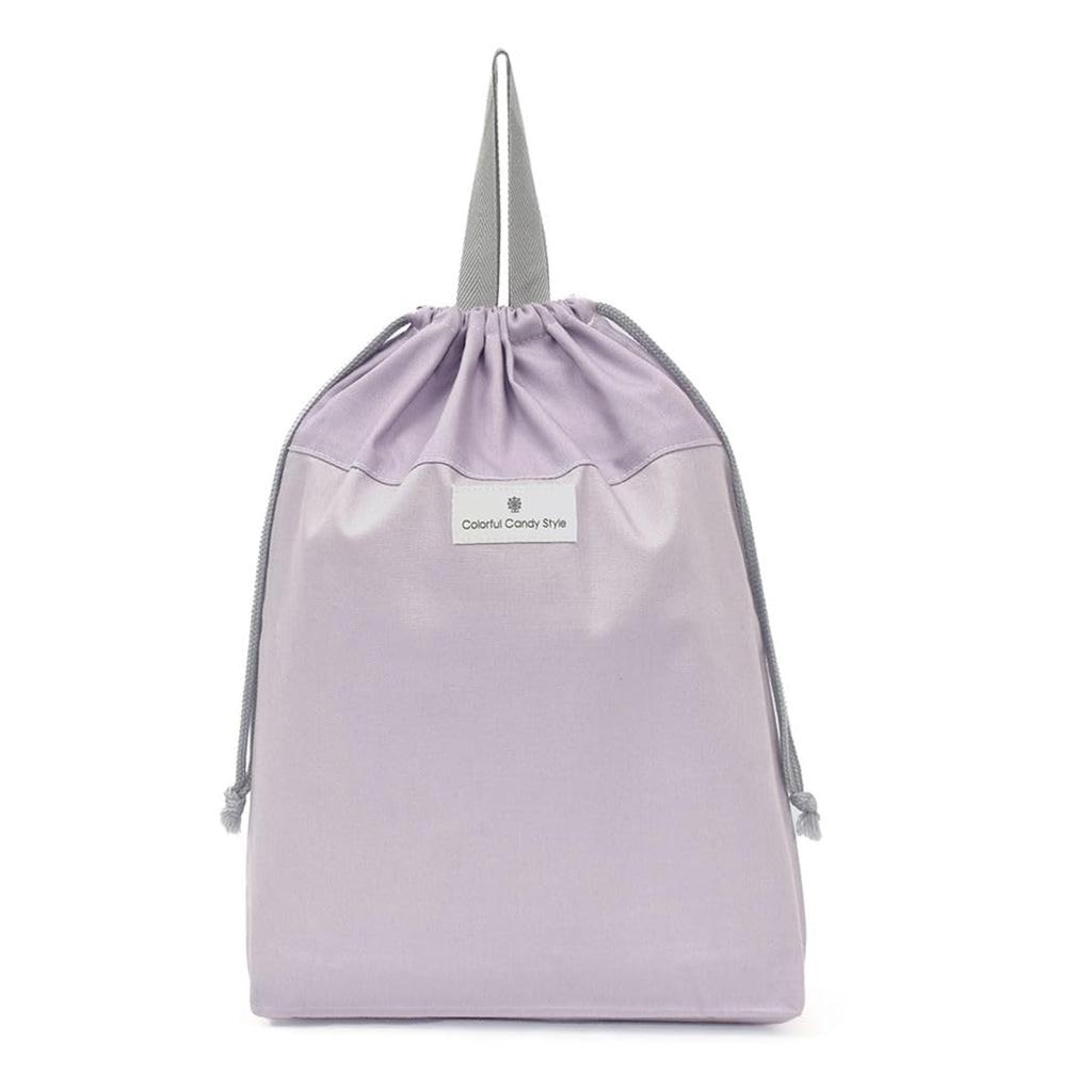 Colorful Candy Style Large Drawstring Gym Clothes Bag In Solid and Lavender Perfect for Elementary School Large Change of N3387300 Colors, Students,