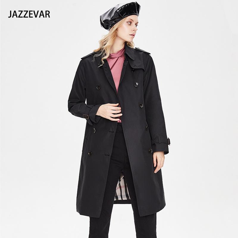 Женское среднее и длинное двухрядное пальто цвета хаки в британском стиле, женская осенне-зимняя ветровка