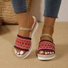 2024 Summer Ladies Slippers Outdoor Beach Sandals Bohemian Style Handmade Espadrilles Platform Slippers Flip Flops Plus Size 43