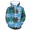 Fashion Multi-color Jigsaw 3D Printed Hoodie Men's Spring and Autumn Sweatshirt Cool Street Large Size Pullover Hoodie