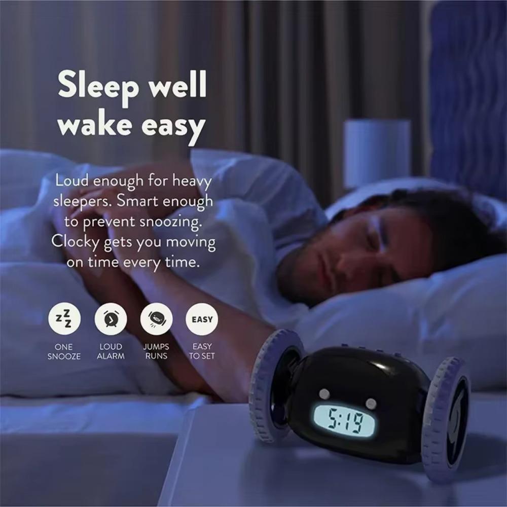 Волшебные часы с бегущим колесом, уникальный ленивый будильник, 4 цвета, будильник с движущимся колесом, спальня