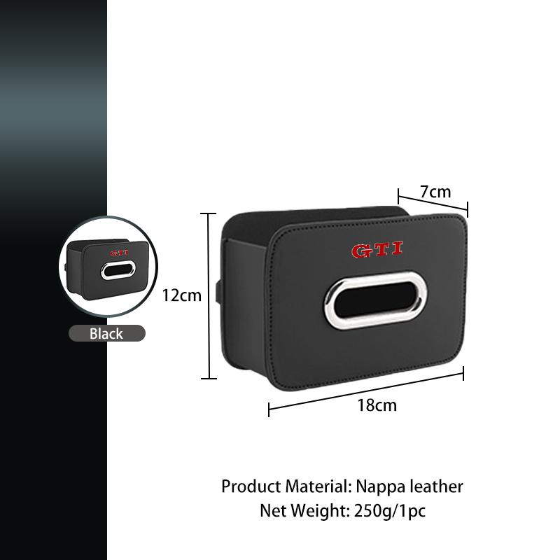 LEG1 Car Tissue Box Holder Leather Auto Seat Back Hanging Tissue Box For Volkswagen VW Golf 4 6 7 GTI Tiguan B5 B6 B7 Jetta MK5 MK6