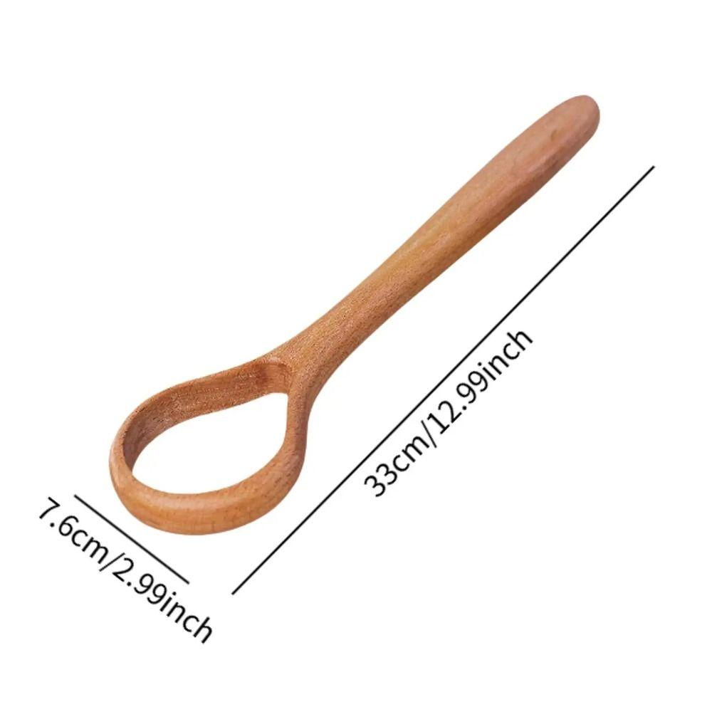 Comfortable Grip Wooden Dough Whisk Long Handle Manual Stirring Rod Egg Whisking