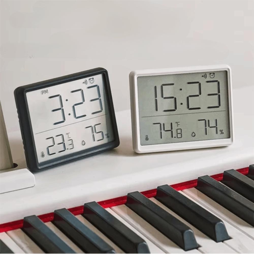 Magnetic Temperature Hygrometer Display Screen Table Clock Mini Bedside Desk Clock  Living Room