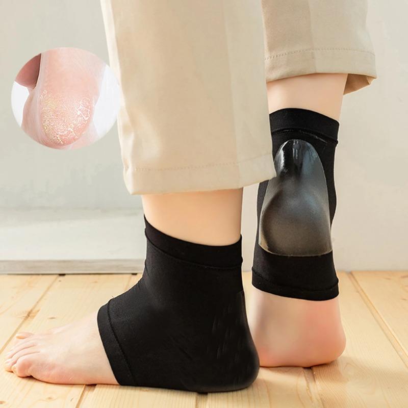 1 Pair Silicon Socks Heel Protector Sleeve Heel Spur Pads Relief Plantar Feet Care Skin Repair Anti-crack Pad Half Yard Socks