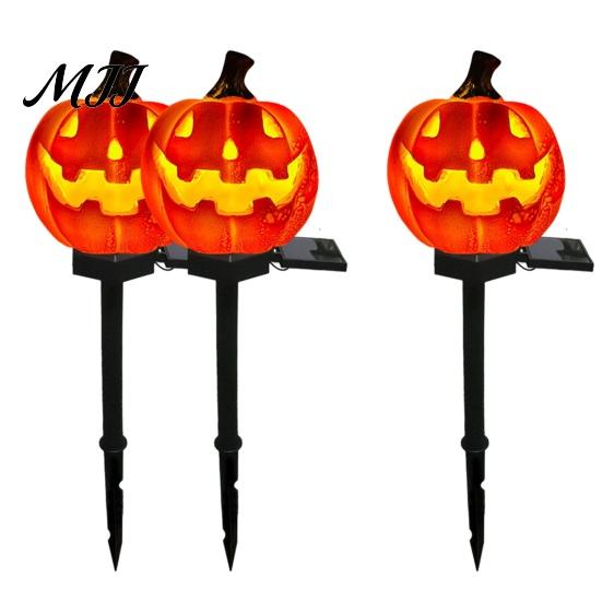 Металлические Ground Insert Lights, устойчивые к ржавчине, Солнечные тыквы для Хэллоуина, Водонепроницаемые садовые светодиодные лампы для улицы, Легко устанавливаемые колышки для грунта, Лампа на колышке