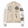 Trendy Futbol Modasi Erkaklar Kashtali Bomber Kurtka Hip Hop Harflar Bilan Kesilgan Sun'iy Teri Beysbol Kiyimi Y2K Kurtka