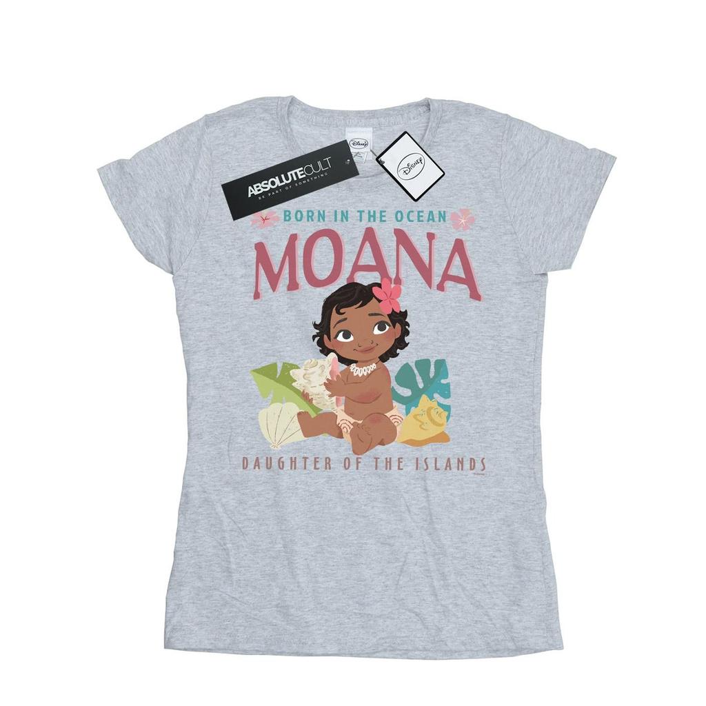 Disney Womens/Ladies Moana Born In The Ocean Cotton T-Shirt