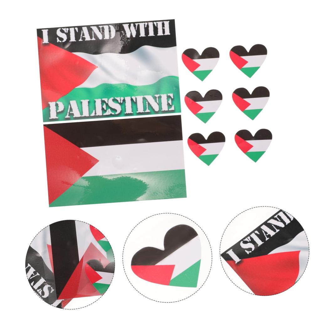 UPKOCH 8 Pcs Car Stickers, Palestinian Car Decal Flag Decal Gaza Sticker, Palestinian Flag
