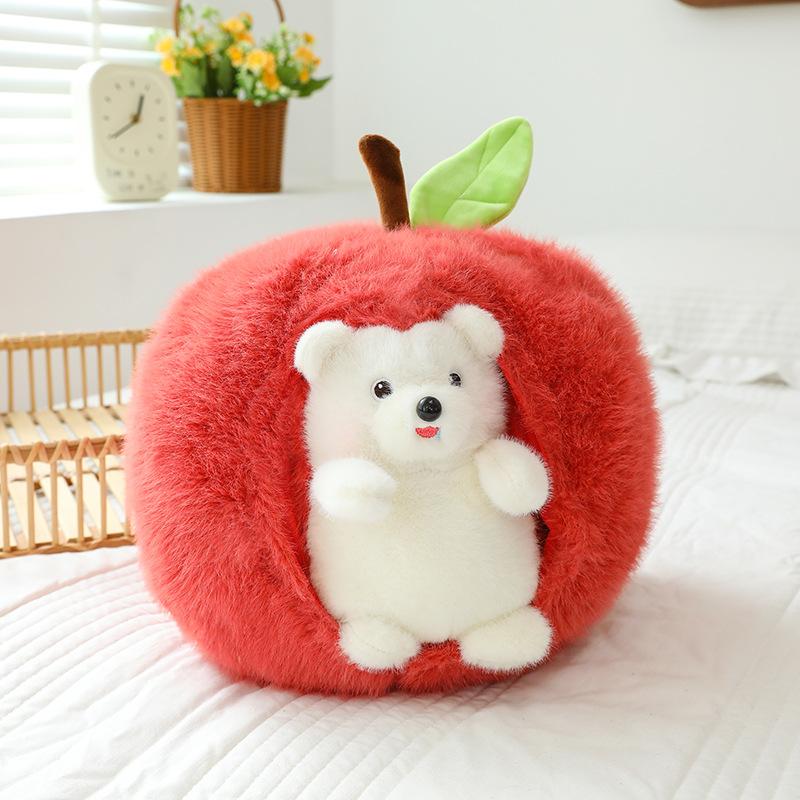 Плюшевая игрушка ежик Apple, кукла, съемное яблочное гнездо, милая, крадущая, подушка для бросания, подарок для пары, для девушки