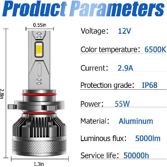 Fits For 1988-1998 Silverado High Low Beam Lights Bulbs Combo, 6000K White Plug-And-Play Super Bright Light Bulbs For Chevy Silverado GMC Sierra,