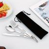 Stainless Steel Portable Outdoor Camping Multi-functional Combination Cutlery Knife and Fork Set Fan Fork and Spoon