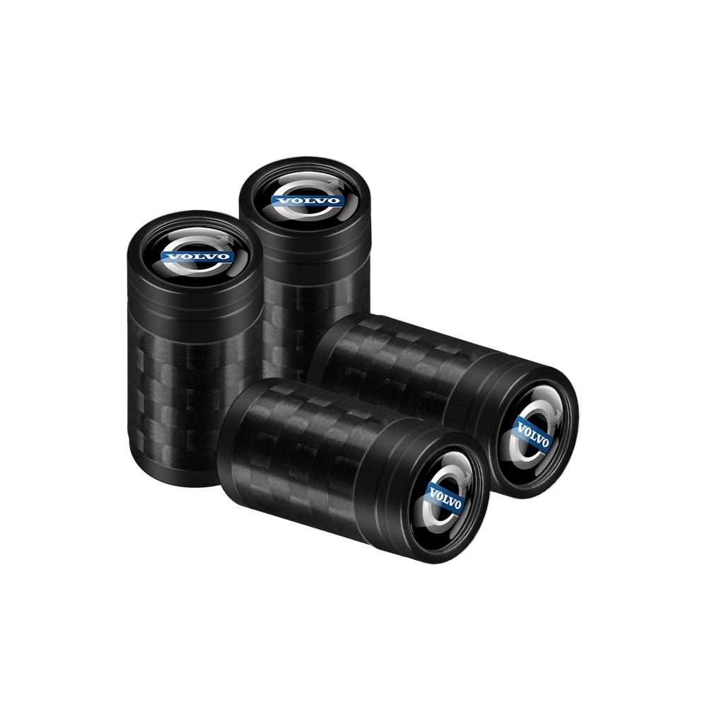 For Volvo ew1For Volvo R Rdesign XC40 C70 V60 V90 AWD T6 D8 T8 4Pcs Carbon Fiber Car Wheel Tire Valve Stem Air Cap Auto Accessories Valve Cap