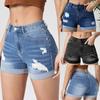 Женские летние джинсовые шорты с высокой талией, рваные эластичные джинсы, короткие брюки, женские повседневные шорты