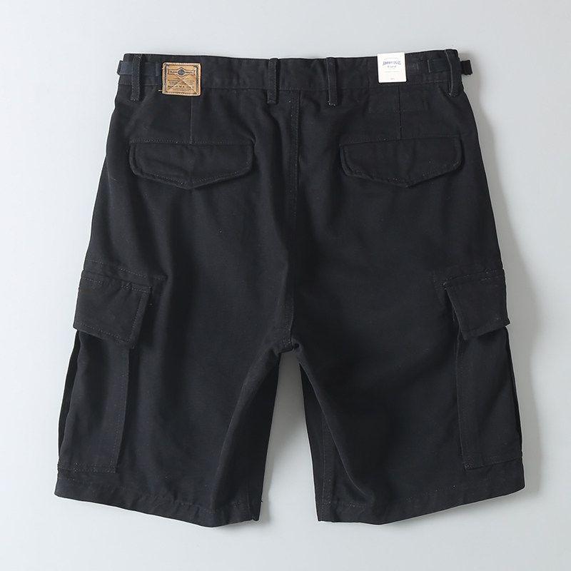 Плотные хлопковые рабочие шорты в американском ретро стиле, свободные, прямые, летние, повседневные, с множеством карманов, мужские, до колена
